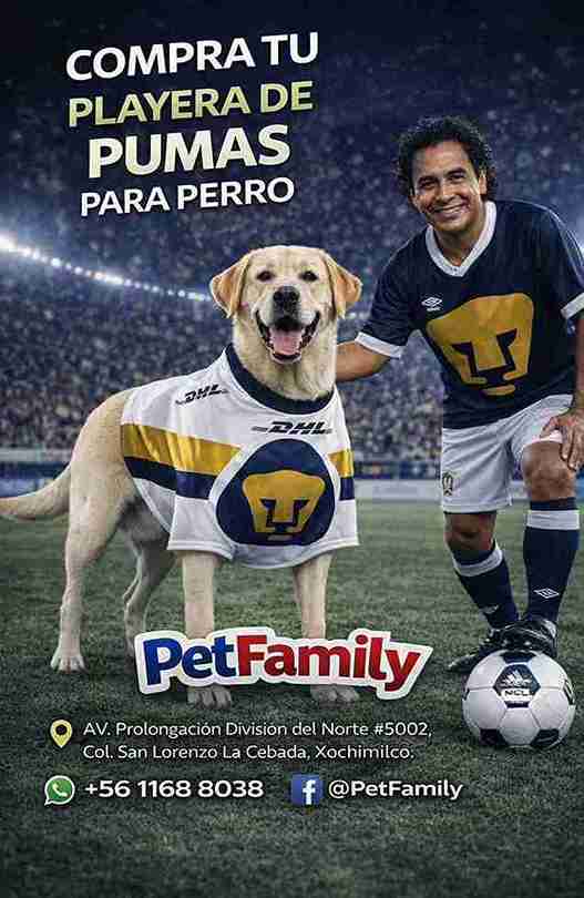 PLAYERA FUTBOL CLUB UNAM (PUMAS) TALLA 6