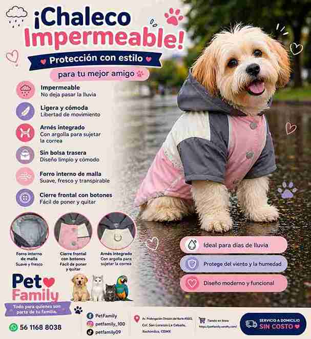 IMPERMEABLE ROSA/GRIS XS