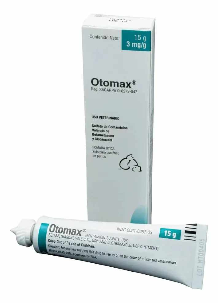 OTOMAX (SULFATO DE GENTAMICINA MICRONIZADA)POMADA OTICA PARA PERROS 15MG (OTITIS EXTERNA AGUDA Y CRÓNICA)