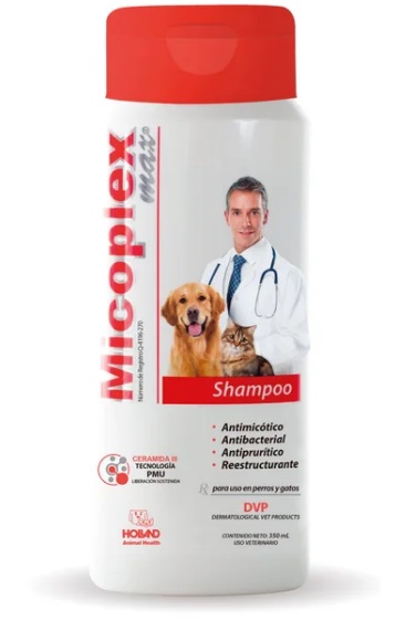 MICOPLEX MAX SHAMPOO ANTIMICÓTICO, ANTIBACTERIAL, ANTIPRURÍTICO, REESTRUCTURANTE 350ML