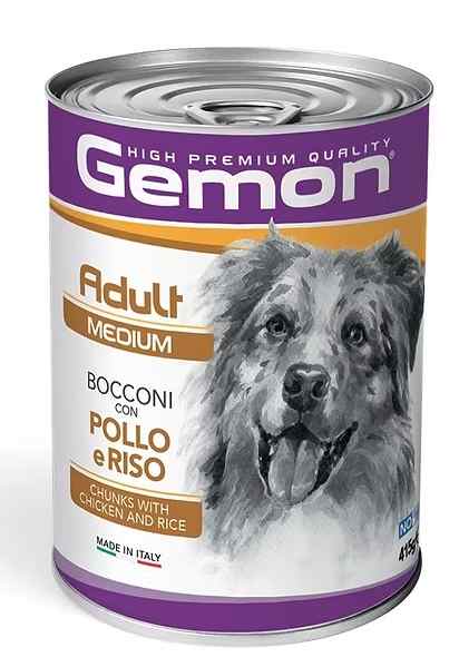 GEMON ALIMENTO HÚMEDO PARA RAZAS MEDIANAS POLLO Y ARROZ 415GR