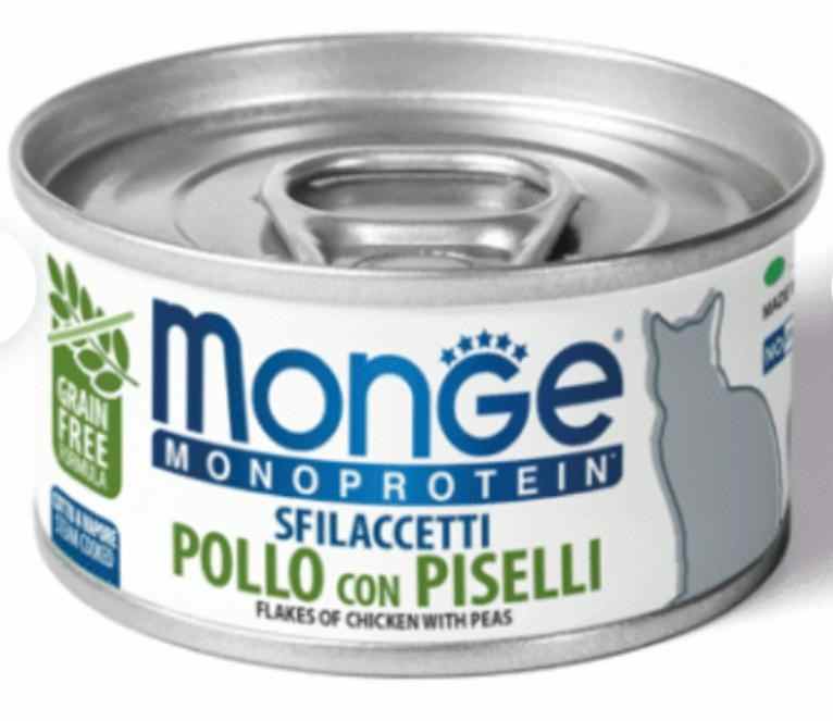 MONGE MONOPROTEIN POLLO CON CHÍCHARO 80GR