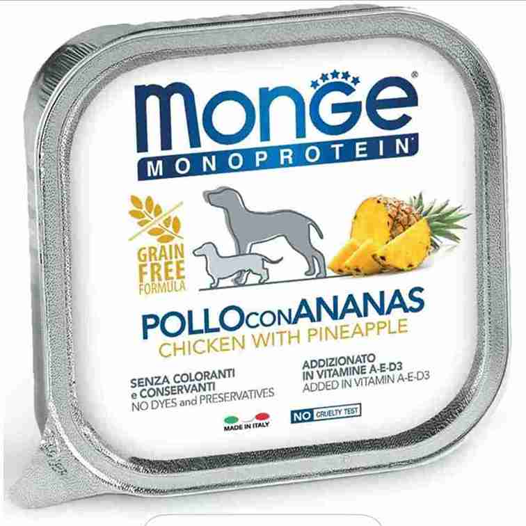 MONGE MONOPROTEIN POLLO CON PIÑA 150GR