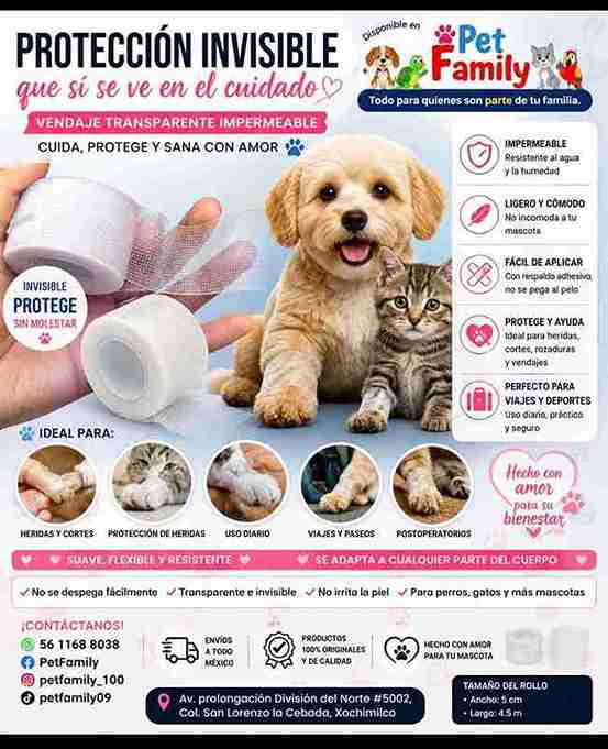 ROLLO CINTA ADHERIBLE TRANSPARENTE PARA CURACIONES