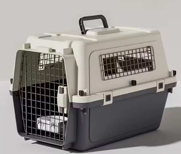 TRASPORTADORA GRANDE CON VENTANAS DE REJILLA METÁLICA PERRO MEDIANO