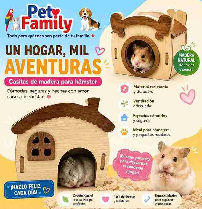 CASITA DE MADERA PARA HAMSTER