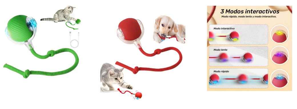 PELOTA INTERACTIVA GIRATORIA RECARGABLE POR USB