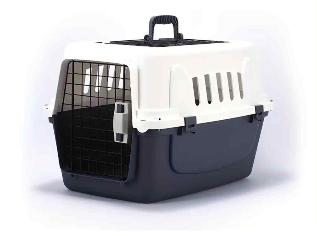 TRANSPORTADORA CON PUERTA REJILLA METAL PARA PERRO PEQUEÑO O GATO