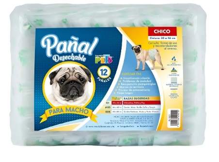 PAÑAL DESECHABLE PARA MACHO CHICO (12PZAS)