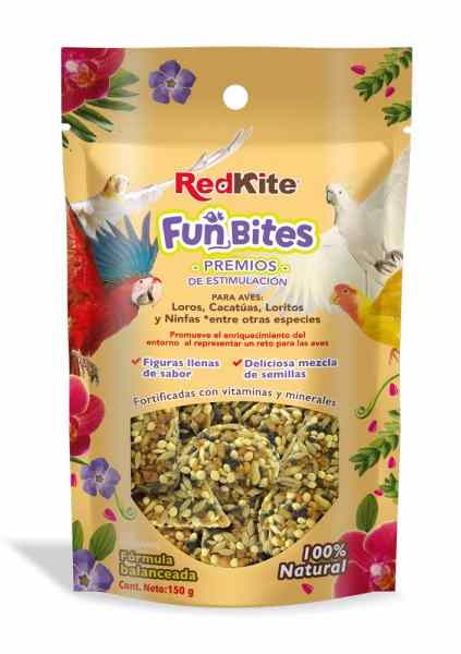REDKITE FUNBITES PREMIOS DE ESTIMULACIÓN PARA LOROS, CACATÚAS, NINFAS 150GR