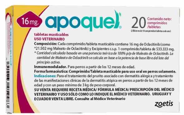 APOQUEL 16MG 20TABS (DERMATITIS ATOPICA, COMEZÓN, INFLAMACIÓN)