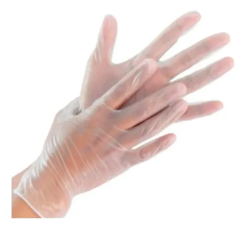 Guante desechable de vinilo Transparente 0.18 mm Talla M
