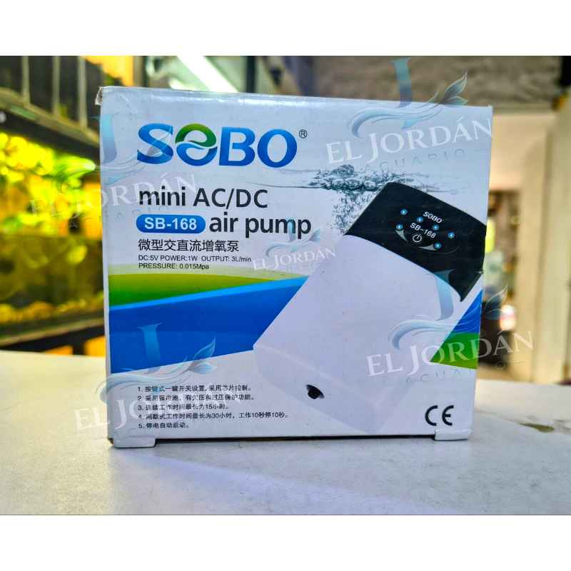 Sobo SB-168 Bomba de Aire Recargable Mini AC/DC 1 Salida 3L/MIN