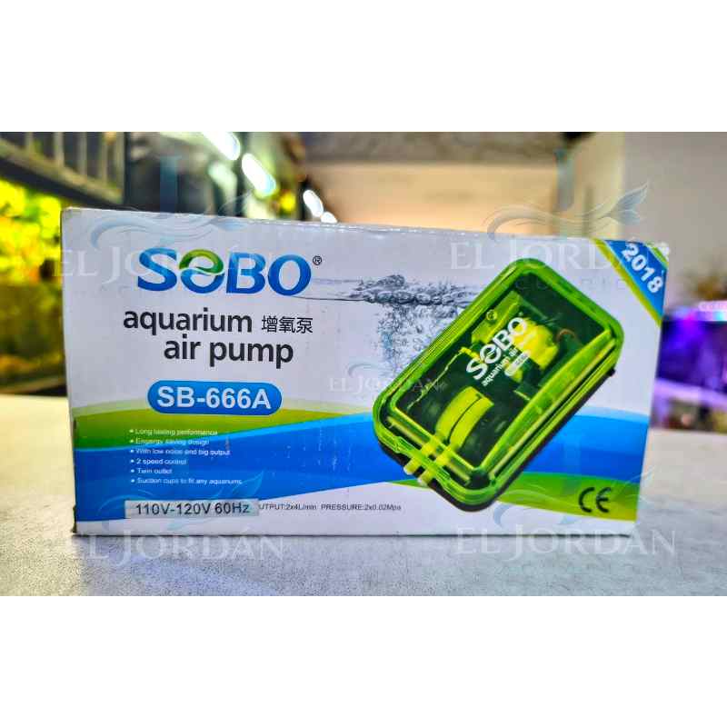 Sobo SB-666A Bomba de Aire 2 Salidas 2x4L/min